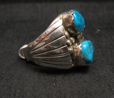 Image 2 of Navajo Indian Turquoise Sterling Silver Ring sz10-7/8, Marlene Martinez