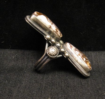 Image 5 of Gloria Begay Navajo 2-stone Wild Horse Sterling Silver Ring sz9