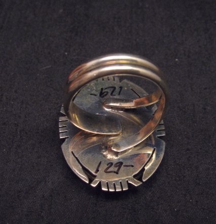 Image 3 of Native American Turquoise Adjustable Ring, Raquel & Leonard Harley, sz6 - 9