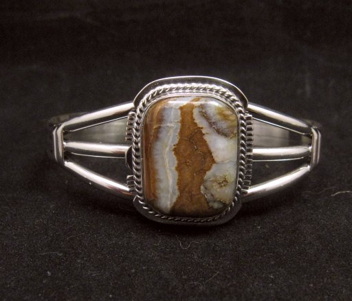 Image 0 of Navajo Native American Mammoth Tooth Silver Bracelet Jewelry by Larson Lee