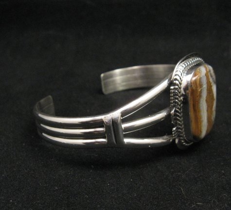 Image 1 of Navajo Native American Mammoth Tooth Silver Bracelet Jewelry by Larson Lee