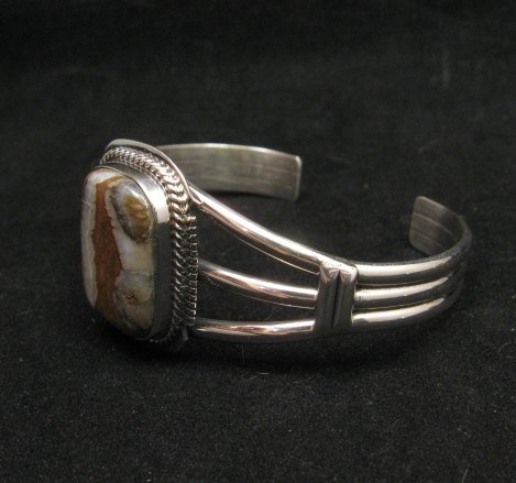 Image 2 of Navajo Native American Mammoth Tooth Silver Bracelet Jewelry by Larson Lee