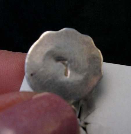 Image 3 of Vintage Navajo Indian Turquoise Silver Earrings Screw-backs