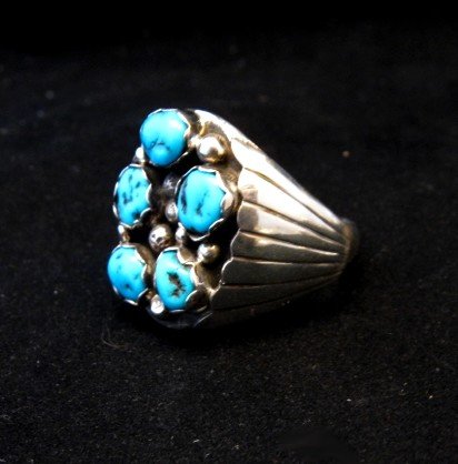 Image 2 of Navajo Indian Turquoise Sterling Silver Ring sz12, Marlene Martinez