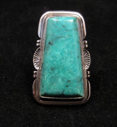 Image 0 of Native American Sierra Turquoise Silver Ring sz6, Evelyn Bahe