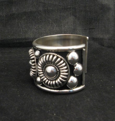 Image 1 of Native American Navajo Thomas & Colton Charley Sterling Silver Concho Bracelet
