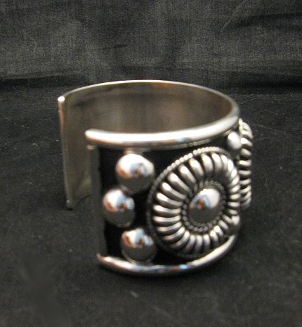 Image 2 of Native American Navajo Thomas & Colton Charley Sterling Silver Concho Bracelet