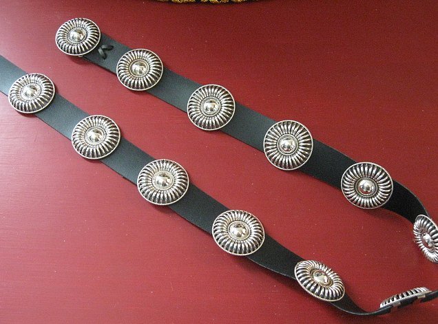 Image 3 of Thomas Charley Navajo Sterling Silver Concho Belt