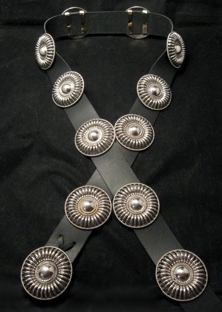 Image 1 of Thomas Charley Navajo Sterling Silver Concho Belt