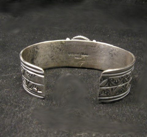 Image 3 of Navajo Gilbert Tom Old Pawn Style Turquoise Silver Bracelet