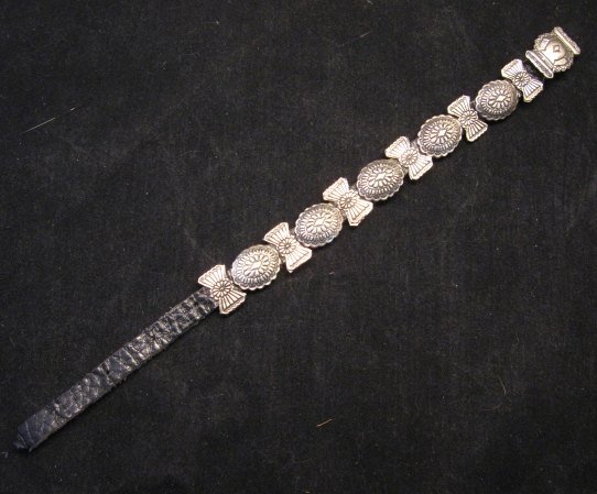 Image 5 of Dead Pawn Navajo Sterling Silver Stamped Concho Bracelet