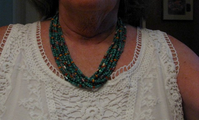 Image 2 of Everett & Mary Teller Navajo Turquoise Multi Gem Necklace 9-Strand 