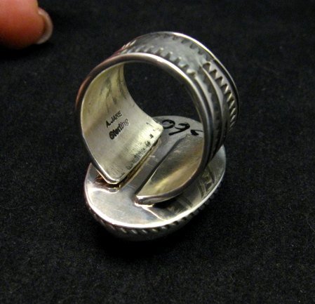 Image 6 of Albert Jake Navajo Native American Turquoise Ring Sz9 adjustable
