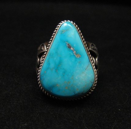 Image 0 of Albert Jake Navajo Native American Kingman Turquoise Ring Sz9-1/2