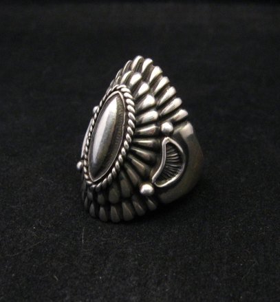 Image 2 of Navajo Harry Begay Sterling Silver Ingot Ring sz10