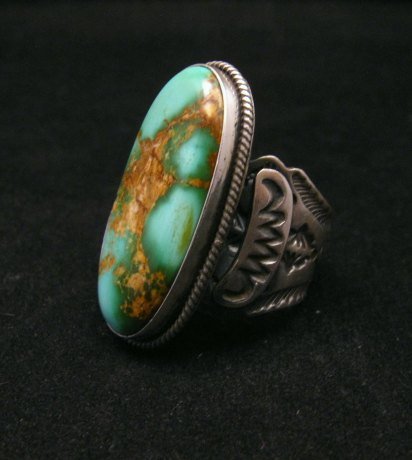 Image 1 of Bo Reeves Navajo Old Pawn Style Pilot Mtn Turquoise Ring sz7-1/2