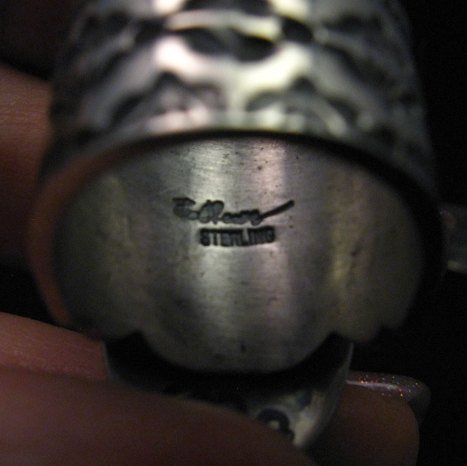 Image 4 of Bo Reeves Navajo Old Pawn Style Pilot Mtn Turquoise Ring sz7-1/2