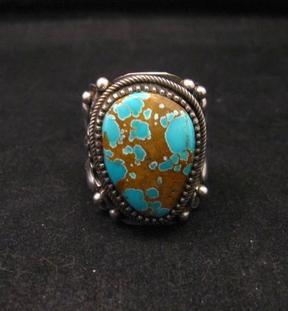 Image 0 of Navajo Native American Turquoise Silver Ring by Richard Jim sz8