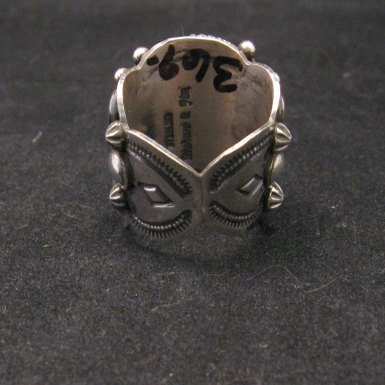 Image 3 of Navajo Native American Turquoise Silver Ring by Richard Jim sz8