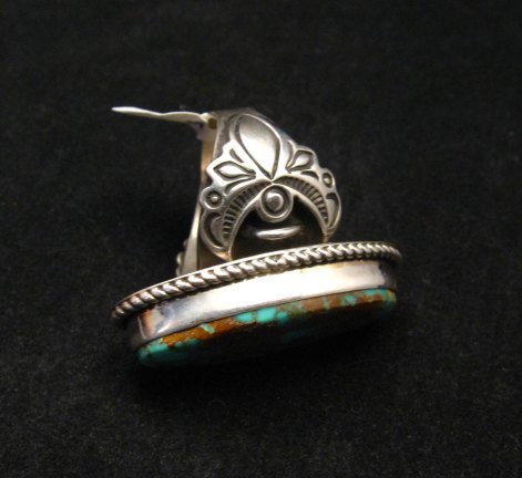 Image 3 of Big Albert Jake Navajo Native American Kingman Turquoise Ring Sz8-1/2