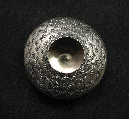 Image 1 of Navajo Stamped Sterling Silver Seed Pot, Everett & Mary Teller 