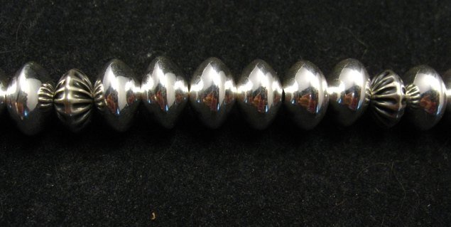 Image 3 of One-of-a-Kind Navajo Multigem Hammered Silver Bead Necklace, Everett Mary Teller