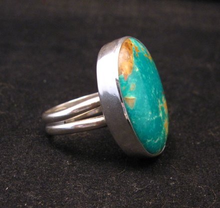 Image 1 of Big Navajo Everett & Mary Teller Manassa Turquoise Ring sz8-1/2