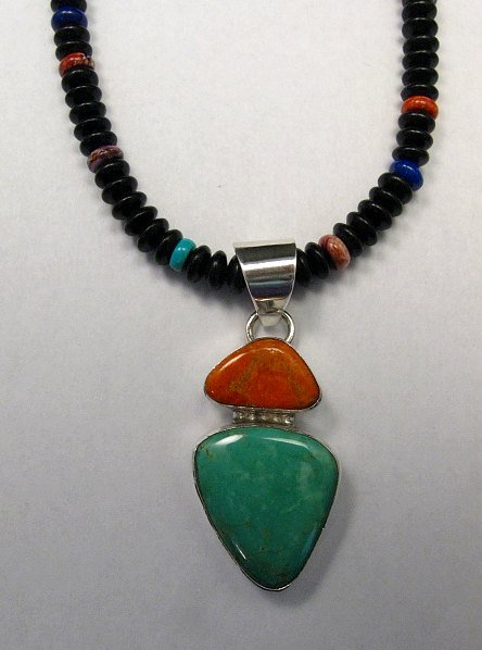 Image 3 of Everett & Mary Teller Navajo Black Obsidian Bead Necklace