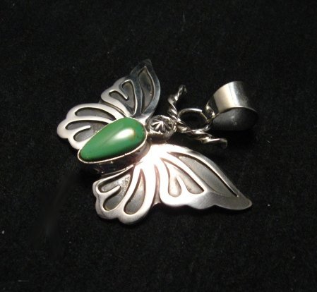 Image 1 of Everett and Mary Teller Kingman Turquoise Sterling Silver Butterfly Pendant