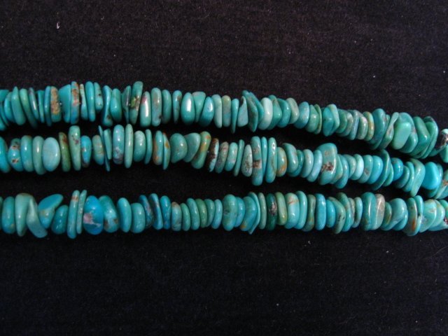 Image 3 of Everett & Mary Teller Navajo Fox Turquoise 3-Strand Necklace