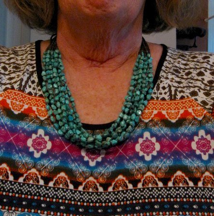 Image 4 of Everett & Mary Teller Navajo Kingman Turquoise Nugget Necklace