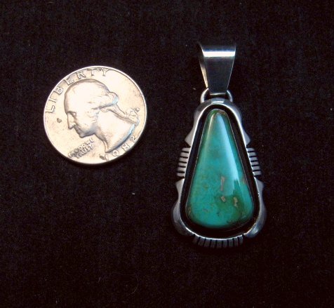 Image 2 of Navajo, Cooper Willie, Turquoise Silver Pendant