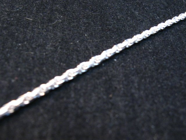 Image 0 of Sterling Silver Diamond-cut Rope Chain Anklet / Bracelet 9-Inch Long 