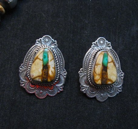 Image 2 of Navajo Royston Ribbon Turquoise Necklace Earring Set, Albert Jake
