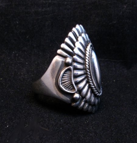Image 3 of Navajo Harry Begay Hammered Ingot Sterling Silver Ring sz11-3/4