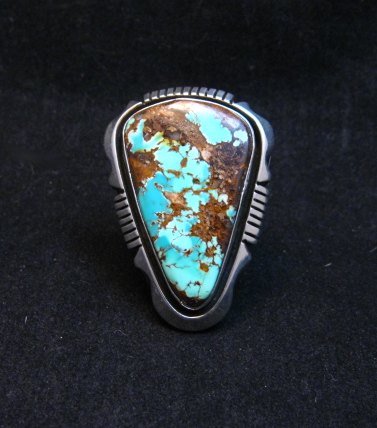Image 1 of Navajo Native American Turquoise Ring sz9, Lonnie Willie