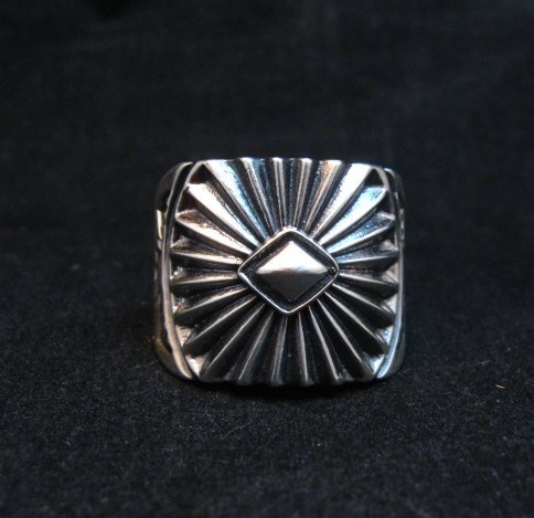 Image 0 of Old Pawn Style Navajo Sterling Silver Ring Sz13, Derrick Gordon 