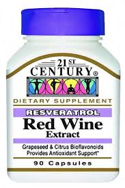 Case of 12-Resveratrol Red Wine Caplet 90 Count By 21st Century Vi