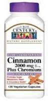 Case of 12-Cinnamon Plus Chromium Capsule 120 Count By 21st Centur