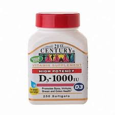 Case of 12-Vit D3 1000 IU 1000 Unit Cap 250 By 21st Century Nutrit