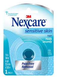 Case of 12-Nexcare Tape Sensitive Skin 1X4Yd