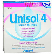 Unisol 4 12 oz By Alcon Vision Care Grp Item No.:4197095 NDC No.: 00058052730 UPC No.: 300580527301 Item Description: Soft Lens Saline Solutions Other Name:Unisol 4 Therapeutic Code: 521200 Therapeuti