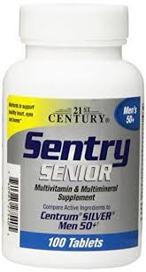 Case of 12-Sentry Senior Men 50+ Mv Tab 100 Count By 21st Century