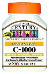 Pack of 12-Vitamin C 1000mg Rose Hip Tablet 110 Count 21st