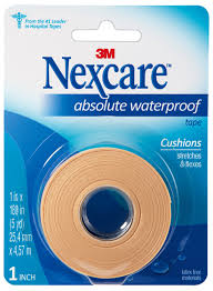 Case of 12-Nexcare Hospital Grade Waterproof First Aid Tape 1 in x 180 in 1ct