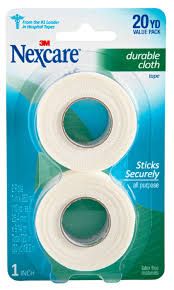 Case of 12-Nexcare Tape Cloth Durable 1X10Yd 2Pk