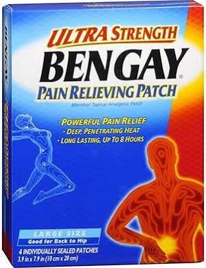 Pack of 12-Bengay Pain Relieving Patch Ultra Strength Large Size - 4 Pack