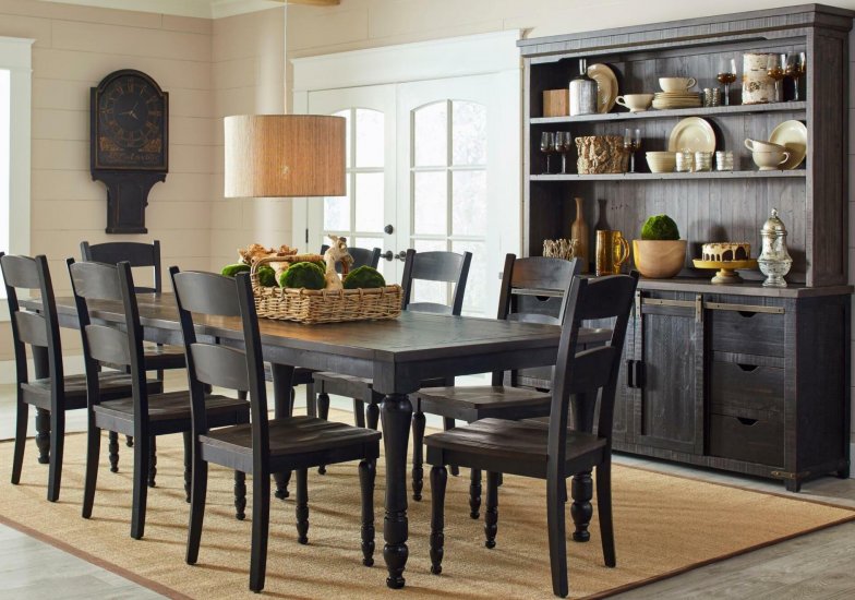 1702 Madison County Ladderback Dining Chair - Black