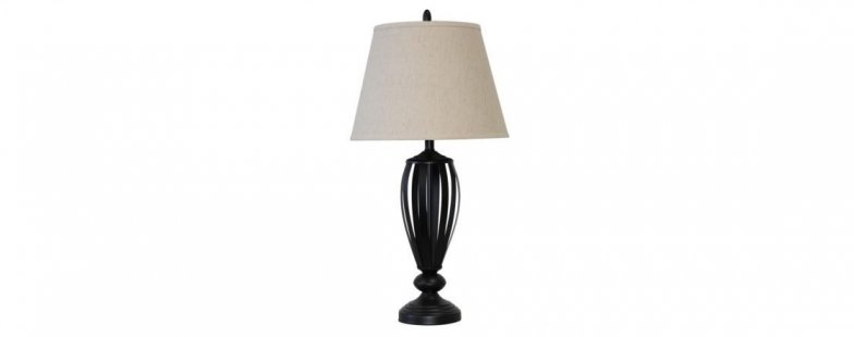 FHA003A Black Metal Table Lamps 2PC Set