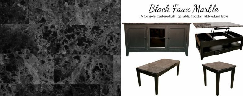 Image 1 of Black Faux Marble
